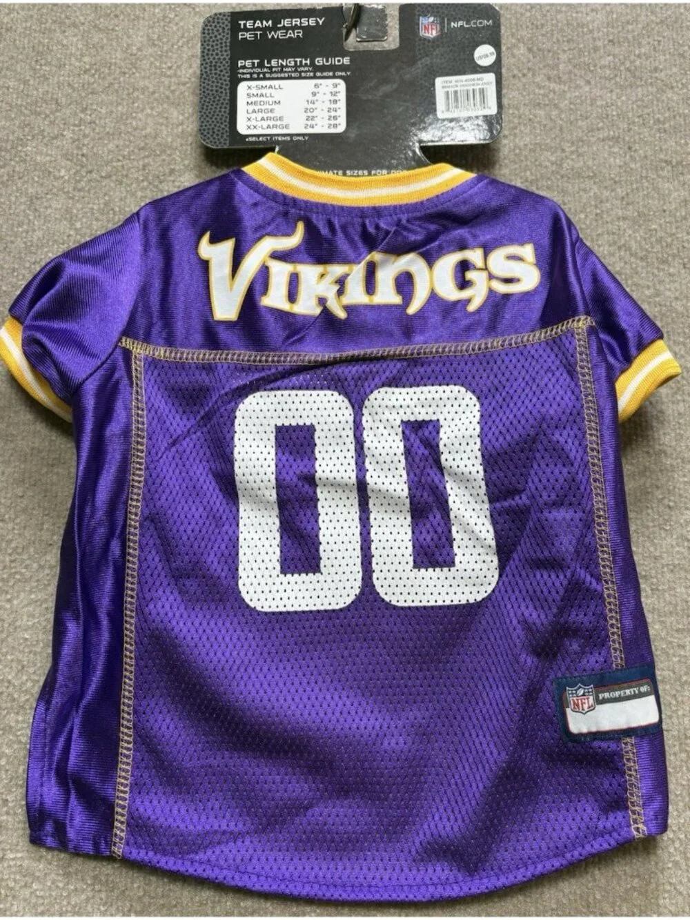 NFL Official Minnesota Vikings Pet Football Jersey Wear Dog Size M Medium NEW